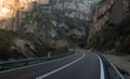 Rocky mountains highway crossing Royalty Free Stock Photo