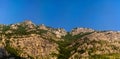Rocky mountains in the canyon of the Moraca river in Montenegro Royalty Free Stock Photo