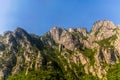 Rocky mountains in the canyon of the Moraca river in Montenegro Royalty Free Stock Photo