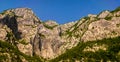 Rocky mountains in the canyon of the Moraca river in Montenegro Royalty Free Stock Photo