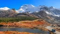 Rocky mountains at Columbia Icefield glacier way in Banff national park Royalty Free Stock Photo