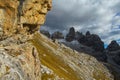 Rocky mountains of Dolomite at sunset, Dolomiti di Brenta Royalty Free Stock Photo