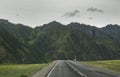 rocky mountains and drizzle rain Royalty Free Stock Photo