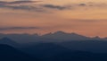 Rocky mountains just after sunset