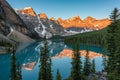 Rocky Mountains - Moraine lake in Banff National Park of Canada Royalty Free Stock Photo