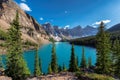 Rocky Mountains - Moraine lake in Banff National Park of Canada Royalty Free Stock Photo