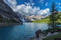 Rocky Mountains - Moraine lake in Banff National Park of Canada Royalty Free Stock Photo