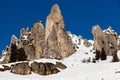 Rocky Mountains on the Ski Resort of Arabba Royalty Free Stock Photo