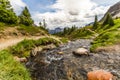 The Rockies. Hiking trail to Helen Lake in Banff National Park, Alberta, Canada Royalty Free Stock Photo