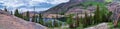 Rocky Mountains Sundial Peak at Lake Blanche hiking trail vista views in summer Wasatch Front, Big Cottonwood Canyon, Salt Lake Ci