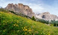 Rocky Mountains at sunset.Dolomite Alps, Italy Royalty Free Stock Photo