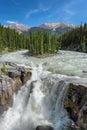 Rocky Mountains - Sunwapta Falls in Jasper National Park Royalty Free Stock Photo