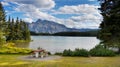 Rocky Mountains, Two Jack Lake, Canada Royalty Free Stock Photo