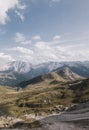 Rocky mountainscape at Sella Pass, Dolomites, Italy