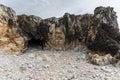 Rocky ocean coast in Brittany, France at low tide Royalty Free Stock Photo