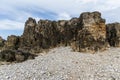 Rocky ocean coast in Brittany, France at low tide Royalty Free Stock Photo