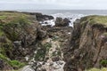 Rocky ocean coast in Brittany, France at low tide Royalty Free Stock Photo