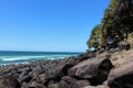 Rocky ocean coastline on a clear day