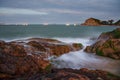 Rocky Coastline Vung Lam Bay Vietnam Royalty Free Stock Photo