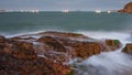 Rocky Coastline Vung Lam Bay Vietnam Royalty Free Stock Photo