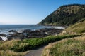 Rocky ocean shoreline during low tide at the Scenic Cape Perpetua Royalty Free Stock Photo