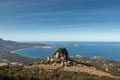 Rocky outcrop above Calvi Bay in Corsica