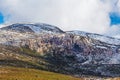 Rocky outcrops covered in snow at Mount Kosciuszko National Park
