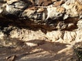 Rocky path in African coastal bush with overhang