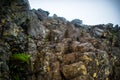 Rocky path leading to the top of Mount Esja, Iceland