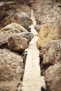 Rocky Pathway. Symbol of difficulties on the way Royalty Free Stock Photo