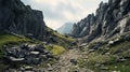 Rocky Mountain Path: A 3d Adventure In Cryengine Style