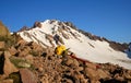 Rocky peak of Ergiyas mountain - Ergiyas Dagi, covered with snow Royalty Free Stock Photo
