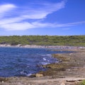 Punta Pizzo Beach stands out in the heart of Regional Nature Park Ã¢â¬ÅIsola di SantÃ¢â¬â¢Andrea - Litorale di Punta PizzoÃ¢â¬Âin S Royalty Free Stock Photo