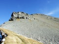 Rocky peak Vorder Glarnisch in the Glarus Alps Mountain Range Royalty Free Stock Photo