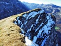 Rocky peak Vorder Glarnisch in the Glarus Alps Mountain Range Royalty Free Stock Photo