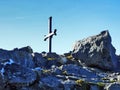 Rocky peak Vorder Glarnisch in the Glarus Alps Mountain Range Royalty Free Stock Photo