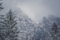 Rocky peaks covered with clouds Royalty Free Stock Photo