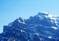 Rocky peaks HÃÂ¶chtor Hoechtor or Hochtor and VrenelisgÃÂ¤rtli Vrenelisgaertli in Glarus Alps mountain range, over KlÃÂ¶ntalersee Royalty Free Stock Photo