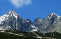Rocky peaks of Tatra Mountains covered with snow Royalty Free Stock Photo