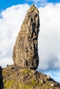 Rocky pinnacle of the Old Man of Storr cliffs in the Isle of Skye in Scotland