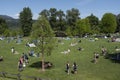 Families enjoying the sun at Rocky Point Park on Sunday