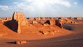 Rocky red formations in the Dasht e Lut desert. Nature of Iran. Persia.