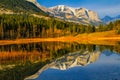 Rocky reflection in Middle Lake