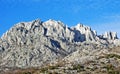 Rocky ridge of Tulove grede or karst mountain peak of Tulovice, Velebit - Croatia