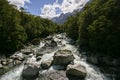 Rocky river landscape, New Zealand Royalty Free Stock Photo