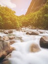 Rocky river landscape in rainforest, New Zealand Royalty Free Stock Photo