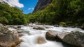 Rocky river landscape in rainforest, New Zealand Royalty Free Stock Photo