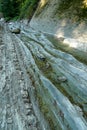 Rocky riverbed dried up mountain river