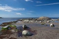 Rocky sandy beach landscape