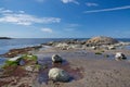 Rocky sandy beach landscape